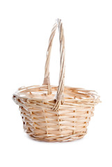 Fototapeta premium Wicker basket on isolated white background