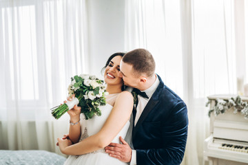 Pretty young wedding couple