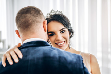 Pretty young wedding couple