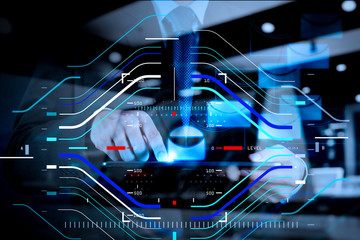 businessman hand use tablet computer with email