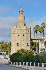 The Gold Tower, Sevilla, Spain - obrazy, fototapety, plakaty