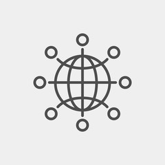 Global network flat vector icon