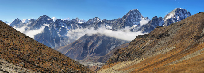 Views after crossing Cho La pass in Everest region, Nepal