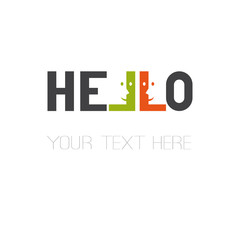 hello smooth rectangular grey, lime and coral lettering word design with smiling faces great for your blog, website, t-shirt, greeting card, poster and other © anastasia_art