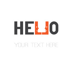 hello smooth rectangular grey and coral lettering word design with smiling faces great for your blog, website, t-shirt, greeting card, poster and other