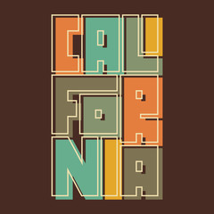 California Typography poster. T-shirt fashion Design. Template for poster, print, banner, flyer.
