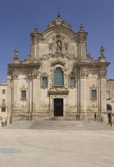 Fototapeta na wymiar facade of Saint Francis church in Matera, Italy