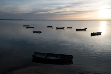 barche al tramonto - boats