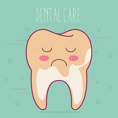 dental care kawaii characters vector illustration design