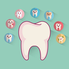 dental care kawaii characters vector illustration design