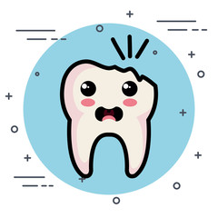 dental care kawaii characters vector illustration design