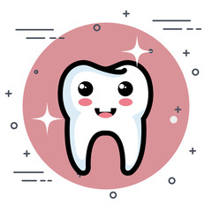 dental care kawaii characters vector illustration design