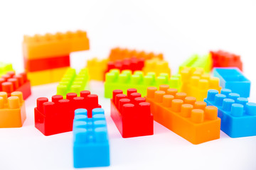 Obraz premium Building Blocks Isolated On White