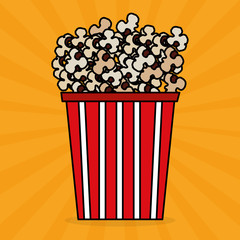 cinema pop corn entertainment icon vector illustration design