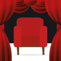 cinema chairs entertainment icon vector illustration design