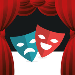 cinema theatrical mask entertainment icon vector illustration design