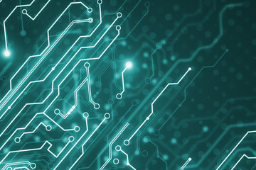 Creative blue circuit backdrop