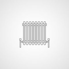 Heating radiator, line icon. Vector