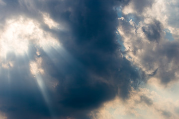 colorful dramatic sky with cloud at sunset.