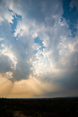 colorful dramatic sky with cloud at sunset.