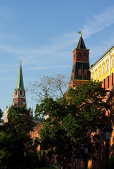 Fototapeta na wymiar Moscow Kremlin wall and towers