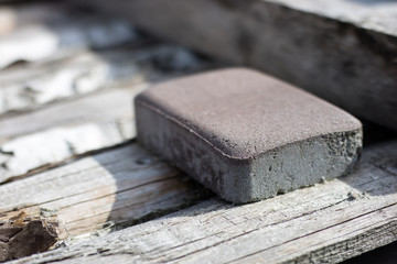 Concrete block used in construction. Building materials for paverists.