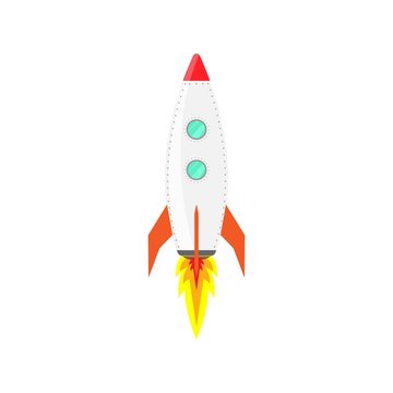 Rocket ship icon vector. Flat isolated vector illustration spaceship, on a white background.