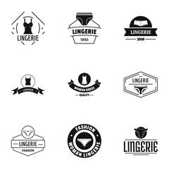 Linen logo set. Simple set of 9 linen vector logo for web isolated on white background