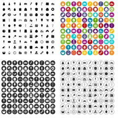 100 confectionery icons set vector in 4 variant for any web design isolated on white