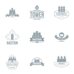 Fototapeta na wymiar Castle logo set. Simple set of 9 castle vector logo for web isolated on white background