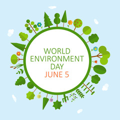 World environment day concept background. Vector Illustration