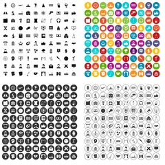 Fototapeta na wymiar 100 conference icons set vector in 4 variant for any web design isolated on white