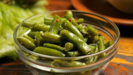 Fried haricot in a bowl