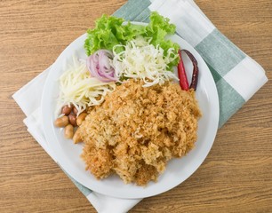 Crispy Catfish Salad with Green Mango and Vegetable