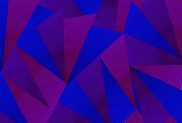 Horizontal Texture of Blue and Purple Triangle Background