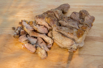 Fried, Garlic, Pork, Boar Meat, Chili