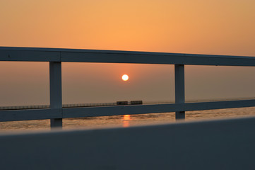 Obraz premium Sunset over the Oresund