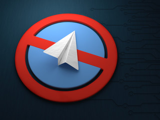 concept of blocking an application for messaging telegrams. Blocking telegram.