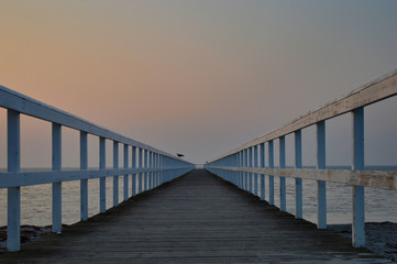 Fototapeta na wymiar One of the many beautiful piers in Sweden, Malmo