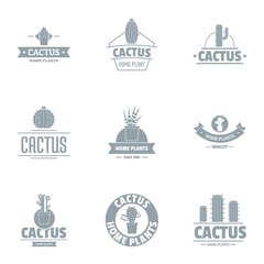 Fototapeta na wymiar Cactus logo set. Simple set of 9 cactus vector logo for web isolated on white background