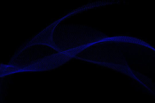 Vector abstract hi-tech background. Blue particle waves. © guroolga