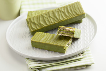 Matcha tea wafers
