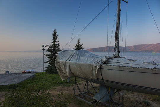The shore of the high lake of Sevan