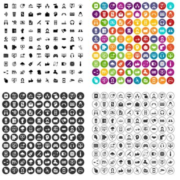 100 Contact Us Icons Set Vector In 4 Variant For Any Web Design Isolated On White