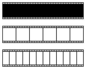 Film strip collection. Vector template. Cinema, movie, photo, filmstrip frame.