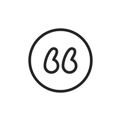 Quotes icon vector. Quotemarks outline, speech marks, inverted commas or talking marks collection. Vector line art illustration isolated on white background.