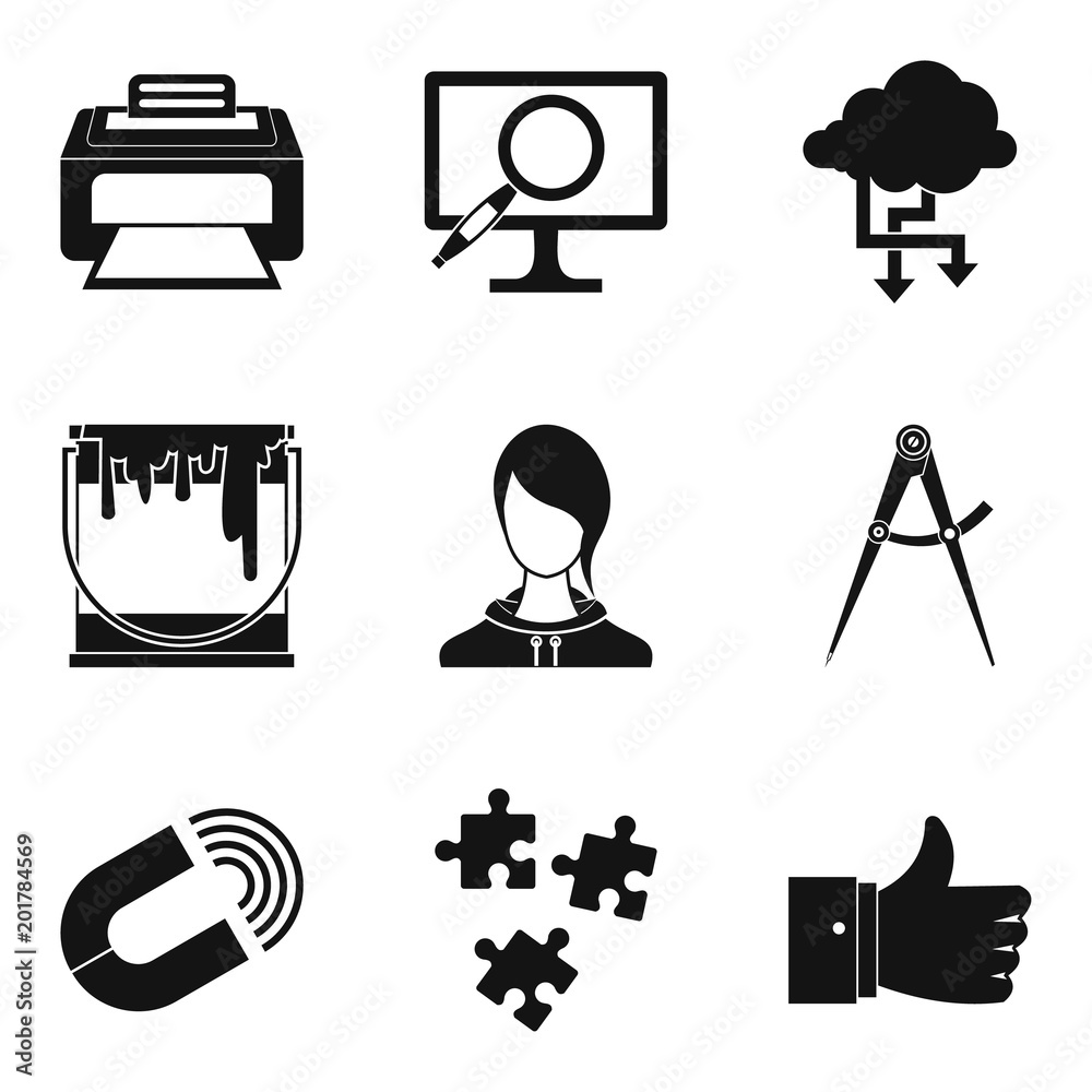 Poster networking icons set. simple set of 9 networking vector icons for web isolated on white background
