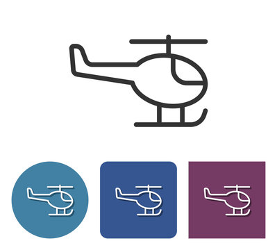 Helicopter line icon in different variants