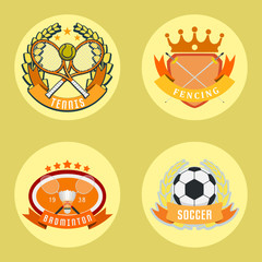 Sport game vector team logo play tournament label champion emblem league competition symbol athletic championship club professional tournament label illustration.