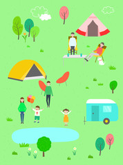 Obraz na płótnie Canvas People who enjoy camping and have fun.